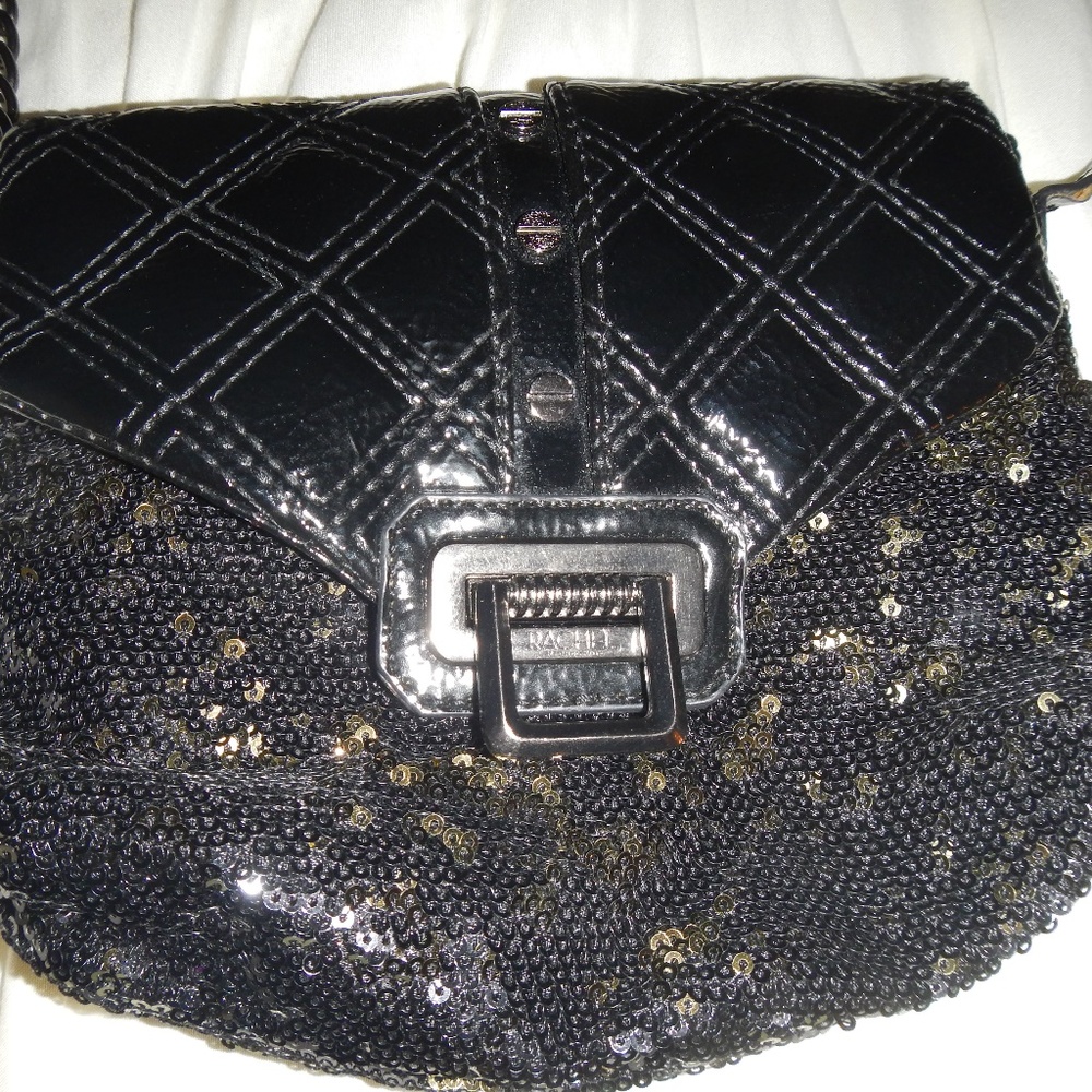 Rachel Roy Black/Gold Sequin Evening Bag